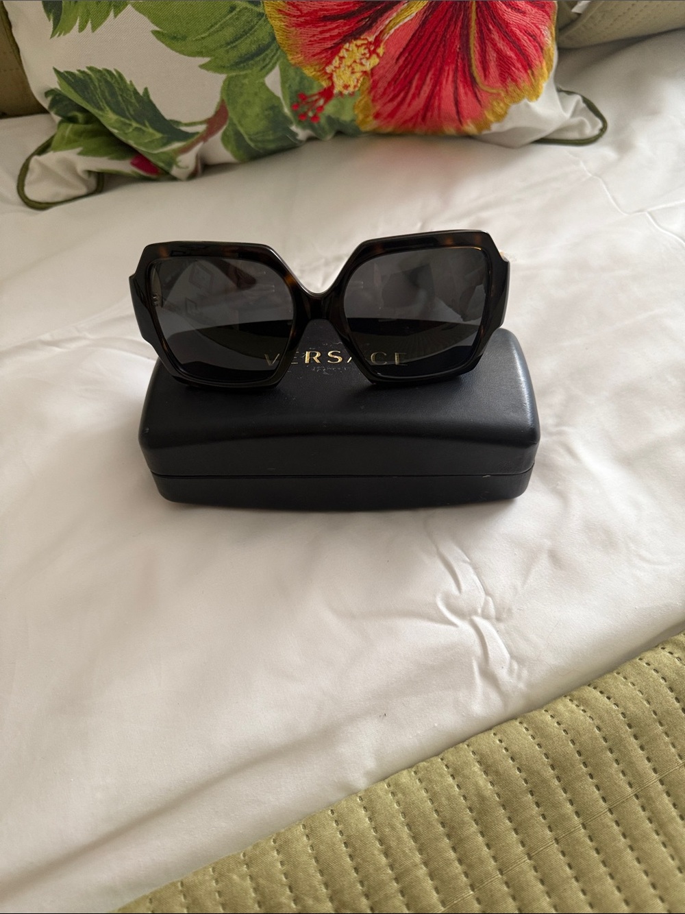 Versace Women's Oversized Hexagonal Sunglasses - Tortoise & Black Gradient